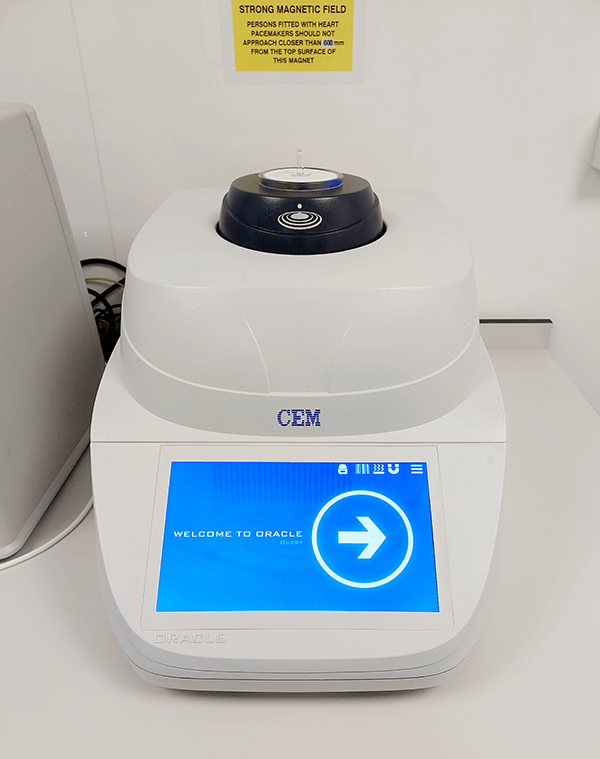 CEM ORACLE rapid fat analyser with touch screen interface